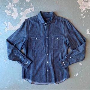 Express chambray button-up shirt